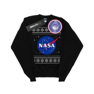 NASA Mens Classic Fair Isle Sweatshirt / Black